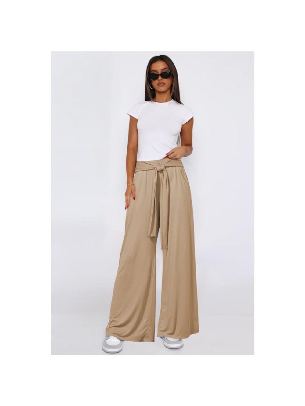 Tied Pocketed Wide Leg Pants - Picture 4 of 9